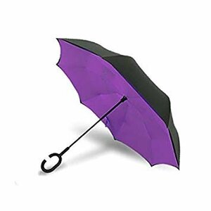 【vaps_4】逆さに開いて逆さに閉じる傘「SAKA様」パープル おしゃれデザイン傘 MI-SAKASAMA-PP 送込