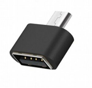 【VAPS_1】USB to microUSB 変換アダプタ OTG対応 《ブラック》 USB2.0 500mA Type-A メス - micro USB オス 送込