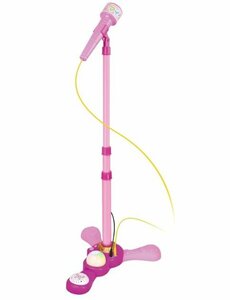 【vaps_3】キッズスタンドマイク おもちゃ 子供 マイクスタンド 室内遊び ピンク 女の子 なりきり 高さ調節可能 HAC3924 送込
