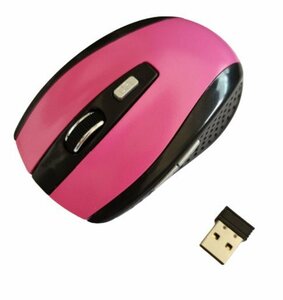 【vaps_6】マウス ワイヤレスマウス USB 光学式 6ボタン マウス 無線 2.4 (ピンク) 送込