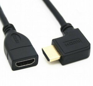 HDMI 延長ケーブル 右L型 HDMIオス-メス HDMIケーブル L字型 延長 ケーブル _