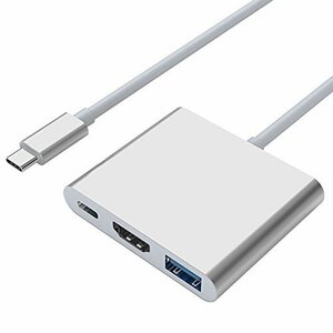 【vaps_5】Type-C to HDMI 変換アダプター HDMI USB3.0 Type-Cハブ変換3in1 4K MacBookなど対応 送込
