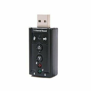 [vaps_2]7.1ch USB external sound card audio adaptor USB bus power headphone Jack Mike Jack including postage 