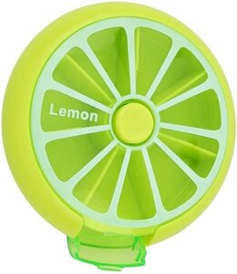 【vaps_4】ピルケース 《Lemon グリーン》 薬入れ 仕分け 持ち運び 携帯ケース 収納ケース 送込