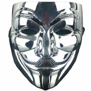 【vaps_6】V for Vendetta ガイフォークス アノニマス 仮面マスク 《シルバー》 仮装 コスプレ 送込