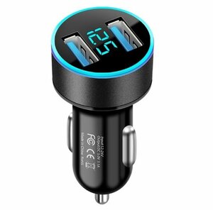 [vaps_6]USB2 port car charger { black } cigar socket smartphone total 3.1A sudden speed charge in-vehicle 12V 24V including postage 