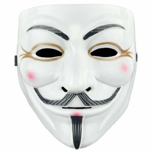 アイライン (ver) V for Vendetta ガイフォークス アノニマス 仮面マスク 《ホワイト》 仮装 コスプレ _