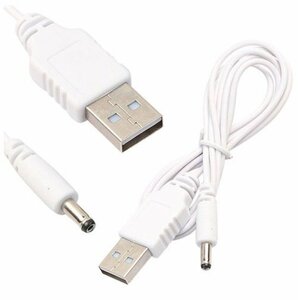 【vaps_5】USB to DC3.5 電源コード 《1m》 《ホワイト》 USBオス-DCジャックオス 外径3.5mm 内径1.35mm 送込