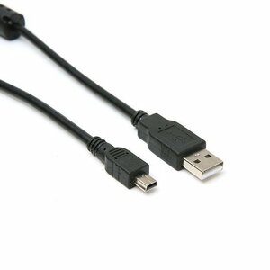 【VAPS_1】USB2.0ケーブル タイプAオス- ミニタイプBオス 《1.5m》 《ブラック》 A to miniB ミニB 送込