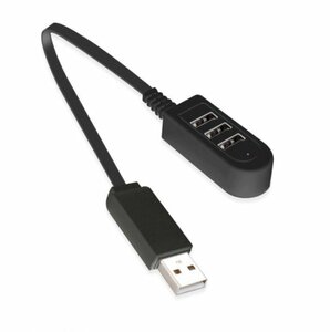 【vaps_4】シンプル 3ポートUSB2.0ハブ データ用x1/電源用x2《ブラック》 《29.5cm》 送込