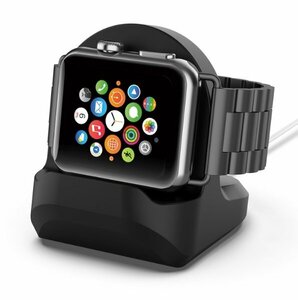 【VAPS_1】アップルウォッチ用 充電スタンド 《黒》 Apple Watch用 卓上スタンド シリコン 充電台 置き Apple Watch アップルウォッチ 送込