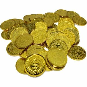 【vaps_3】海賊アイテム ゴールドコイン 金貨100枚 セット 金貨 メダル チップ 玩具 おもちゃ 海賊王 演劇 小道具 送込