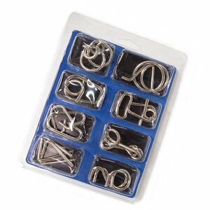 [vaps_3] mystery ring puzzle rings 8 piece set { blue } puzzle tea i needs ring intellectual training toy including postage 