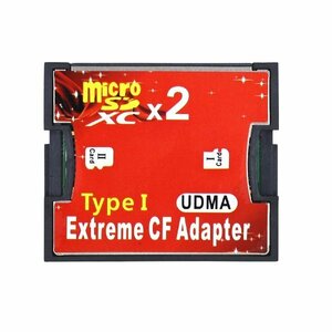 【vaps_7】microSDカードをCFカードTypeIに変換 アダプター 《デュアルスロット》 UDMA対応 micro SDカード CFカード 変換 送込