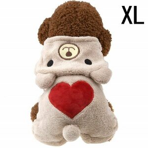 [VAPS_1] with a hood . dog wear {XL size } small bear Heart pattern soft .... autumn winter clothes fleece knitted sweater dog. clothes including postage 