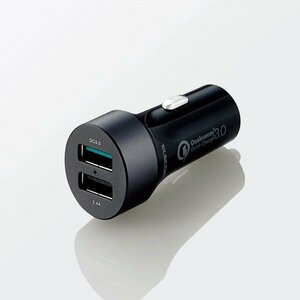 [vaps_7] Elecom car charger in-vehicle charger 2 port 2.4A { black } EC-DC02BK including postage 