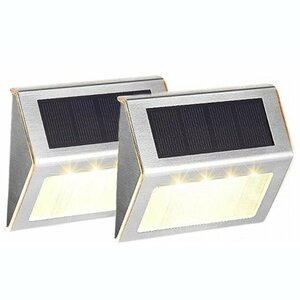 [VAPS_1] solar foot LED light 2 piece set . color light waterproof sun light sensor light nighttime automatic lighting outdoors wall lighting entranceway stair light including postage 