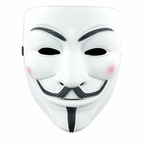 【VAPS_1】V for Vendetta ガイフォークス アノニマス 仮面マスク 厚手マットver 《ホワイト》 仮装 コスプレ 送込