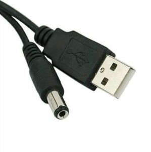 【vaps_2】USB to DC5.5 電源コード 1m ブラック 送込