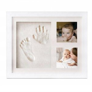 【vaps_3】手形足形 ベビーフォトフレーム 《ホワイト》 赤ちゃん 手型 足型 ベビーフレーム 写真立て 出産祝い 内祝い 送込