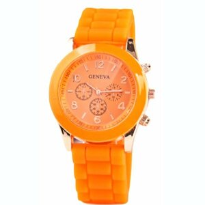 [vaps_2] lady's men's wristwatch { orange } simple silicon strap analogue including postage 