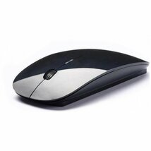 【vaps_5】極薄 マウス 《光沢ブラック》 無線 光学式ワイヤレスマウス 2.4GHz USB 送込_画像1