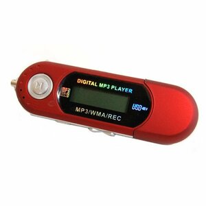 【vaps_2】電池式 8GB内蔵 MP3プレーヤー 《レッド》 USBメモリ機能 オーディオプレーヤー 音楽 録音 小型 軽量 ポータブル 送込