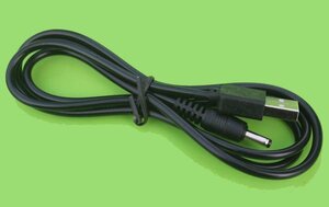 【VAPS_1】USB電源ケーブル USBオス→DCジャックオス(3.5/1.35mm) ブラック 1m 送込