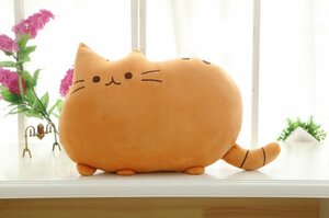 【vaps_5】ネコクッション 《ブラウン》 ふわふわ 猫 クッション ぬいぐるみ 抱き枕 送込