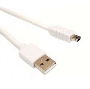 【vaps_7】ミニUSBケーブル USB2.0 2A Aオス-miniBオス 《1m》 《ホワイト》 送込