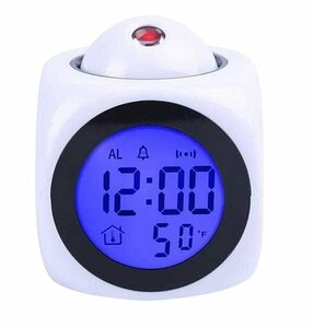 リタプロショップR プロジェクター表示 音声読み上げ 多機能クロック 時間投影 LED 壁表示 英語音声 温度計 デジタル 目覚まし時計 置き時計