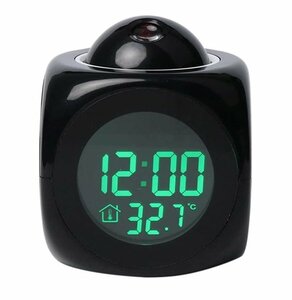 リタプロショップR プロジェクター表示 音声読み上げ 多機能クロック 時間投影 LED 壁表示 英語音声 温度計 デジタル 目覚まし時計 置き時計