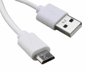 【vaps_3】MicroUSBケーブル 《1m》 《ホワイト》 2A USB(A)オス - USB(Micro-B)オス データ転送 急速充電ケーブル 送込