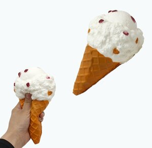 【vaps_7】スクイーズ ジャンボアイスクリーム 香り付き ビッグサイズ 19cm 低反発 スイーツ アイスクリーム スクイーズ 送込