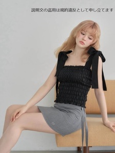 【新品未使用】ANDMARY May shirring tops Black アンドマリー メイ シャーリング トップス ブラック AM0862