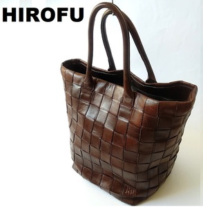  Hirofu HIROFU* кожа Messhi большая сумка / сетка светло-коричневый тон 