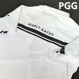 ☆新品正規品 PEARLYGATES/PGG メンズメッシュ裏使い 半袖ポロシャツ size5(L)　優れた吸水速乾性、ストレッチ性、通気性、軽量
