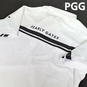 ★新品正規品 PEARLYGATES/PGG メンズメッシュ裏使い 半袖ポロシャツ size5(L)　優れた吸水速乾性、ストレッチ性、通気性、軽量