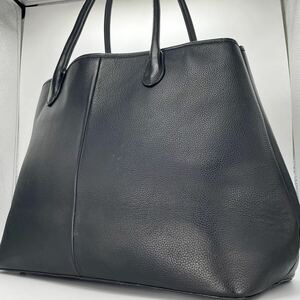 大容量/極美品 ユナイテッドアローズ UNITED ARROWS トートバッグ ビジネス ブリーフケース メンズ A4収納可 肩掛け レザー 本革 ブラック