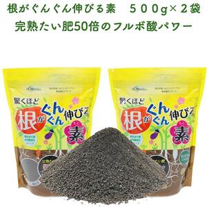 PIC-BIO 地力の素 「驚くほど根がぐんぐん伸びる素 500ｇ」 (腐植酸) 黒