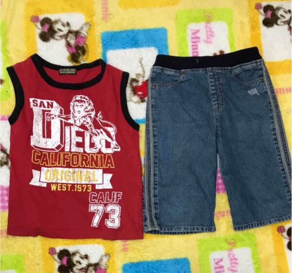タンクトップ ハーフパンツ 上下セット 130センチ