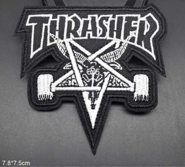 アイロンプリント アップリケ ワッペン 刺繍 簡単接着剤 わっぺん パッチ 刺繍ワッペン アイロンワッペン THRASHER