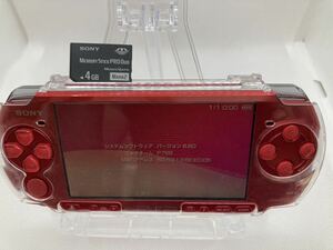 美品　PSP3000レッド　メモリースティック付き　ソニー SONY プレイステーションポータブル