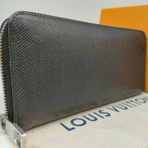 【極美品】ルイヴィトン LOUISVUITTON タイガ ジッピーウォレット ヴェルティカル レザー アルドワーズ ブラック 長財布 保存箱 メンズ