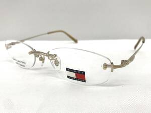 17K-159 新品 眼鏡 メガネフレーム チタン TOMMY HILFIGER 日本製 13g 52□17-135 フチなし ラインストーン シンプル レディース 女性