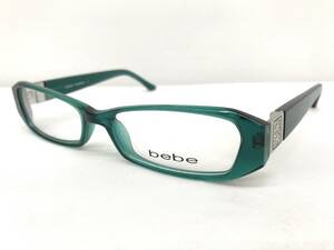 11T-036 新品 眼鏡 メガネフレーム bebe 日本製 29g 51□16-135 フルリム セルフレーム 小振り メンズ 男性 レディース 女性 グリーン系