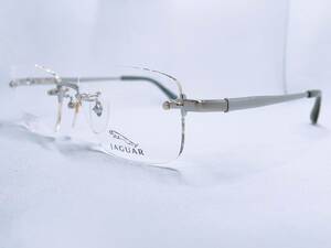 3B11 メガネ メガネフレーム 眼鏡 JAGUAR ジャガー ブランド チタン 軽量 20g フチなし 金属 メンズ 男性 女性 レディース シンプル 銀
