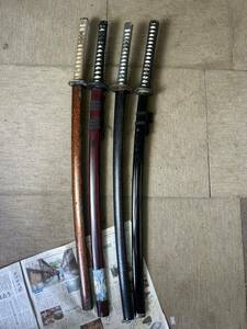 模造刀 日本刀 武具 刀 刀剣 太刀 4本纏め　現状中古品