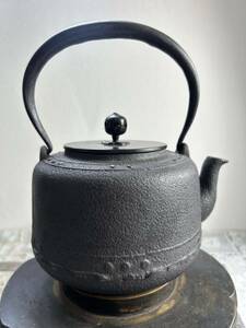 鉄瓶 銅蓋 万代屋　茶道具 煎茶道具 未使用品　漏れなし 鉄製 湯沸 急須 茶器 龍文堂 南部鉄瓶