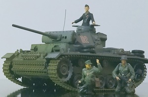 即決　タミヤ 1/35 ドイツ 3号戦車 L型 塗装済み 完成品 兵士、クリアケース付き
